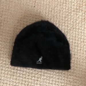 Black kangol fur hat beanie